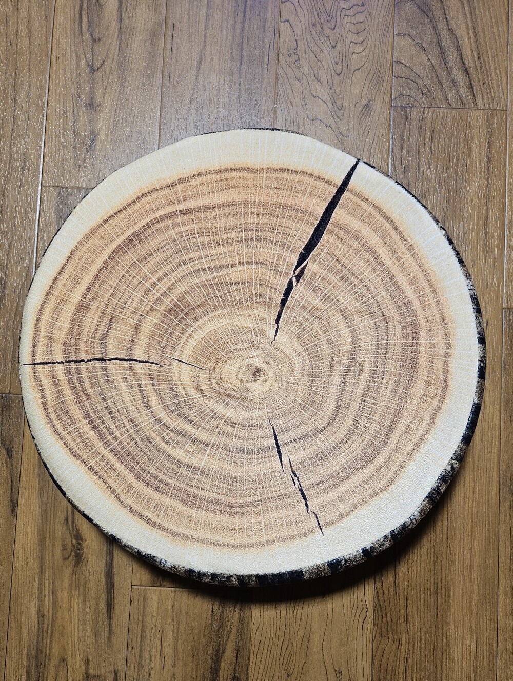 Round Wood Slice Accent Pillow